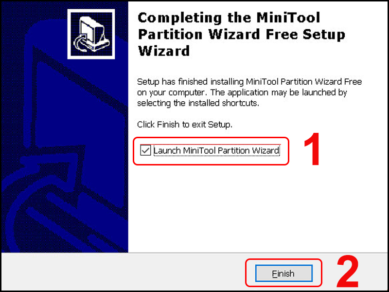 Hoàn tất quá trình cài đặt Partition Wizard